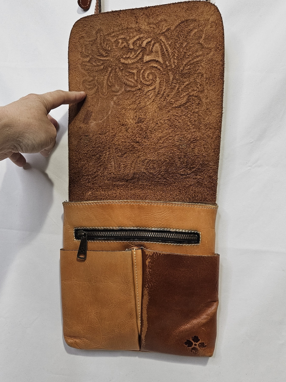 Patricia Nash Granada Crossbody Tooled Italian Leather Bag Purse Vintage Inspire - Picture 3 of 16